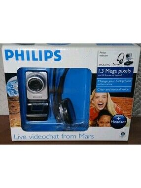PHILIPS - Webcam Pixel 1.3 MP - Headphone & Mic - SPC625NC - NEW